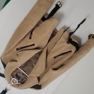 Polo Ralph Lauren Sherpa & Leather Womens Bomber Coat